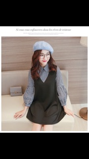 Đầm caro phối giả yếm