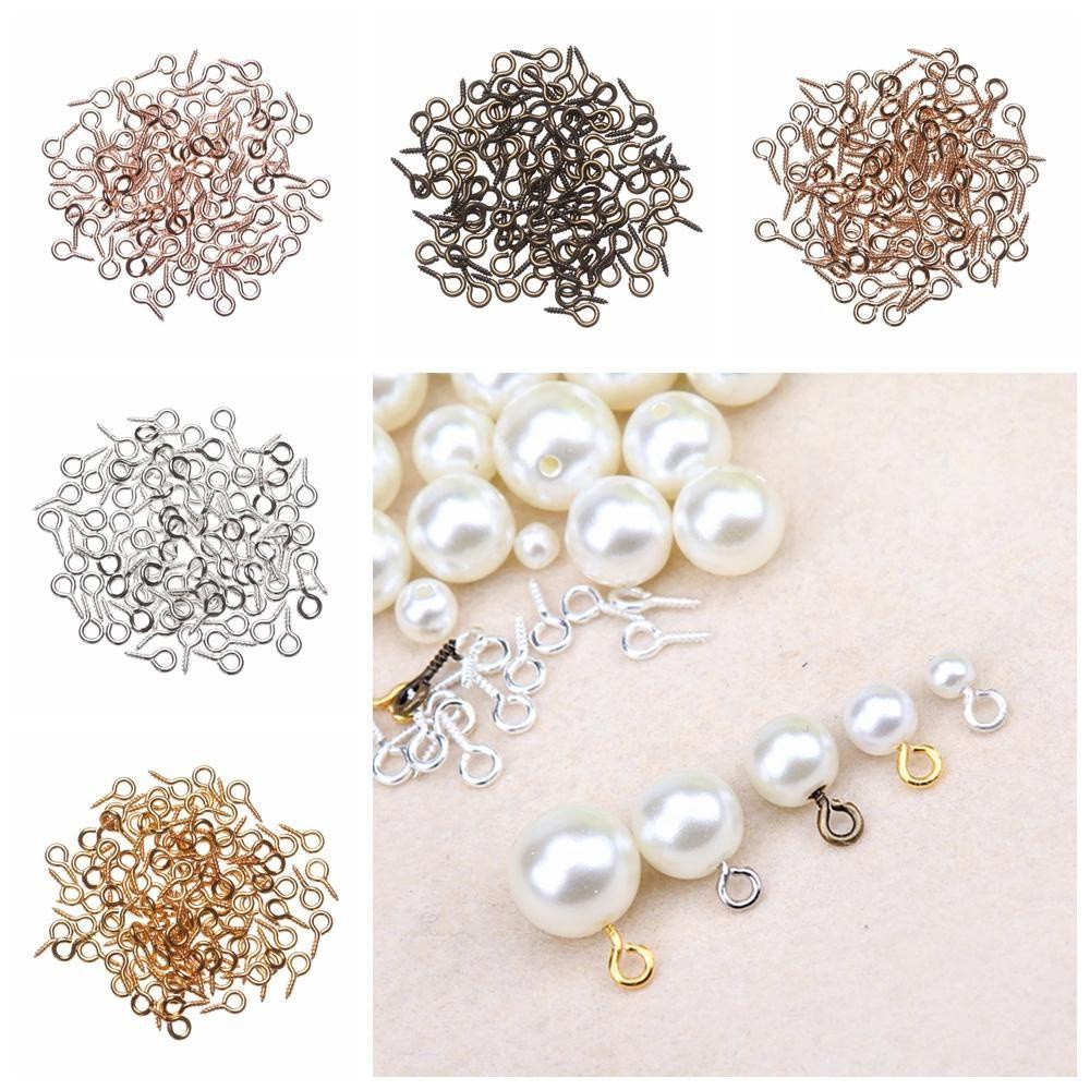 Bộ 100 Hạt Xỏ Lỗ Hình Mắt Cừu Kích Thước 4x8 / 5X10mm Dùng Trang Trí Móng Tay