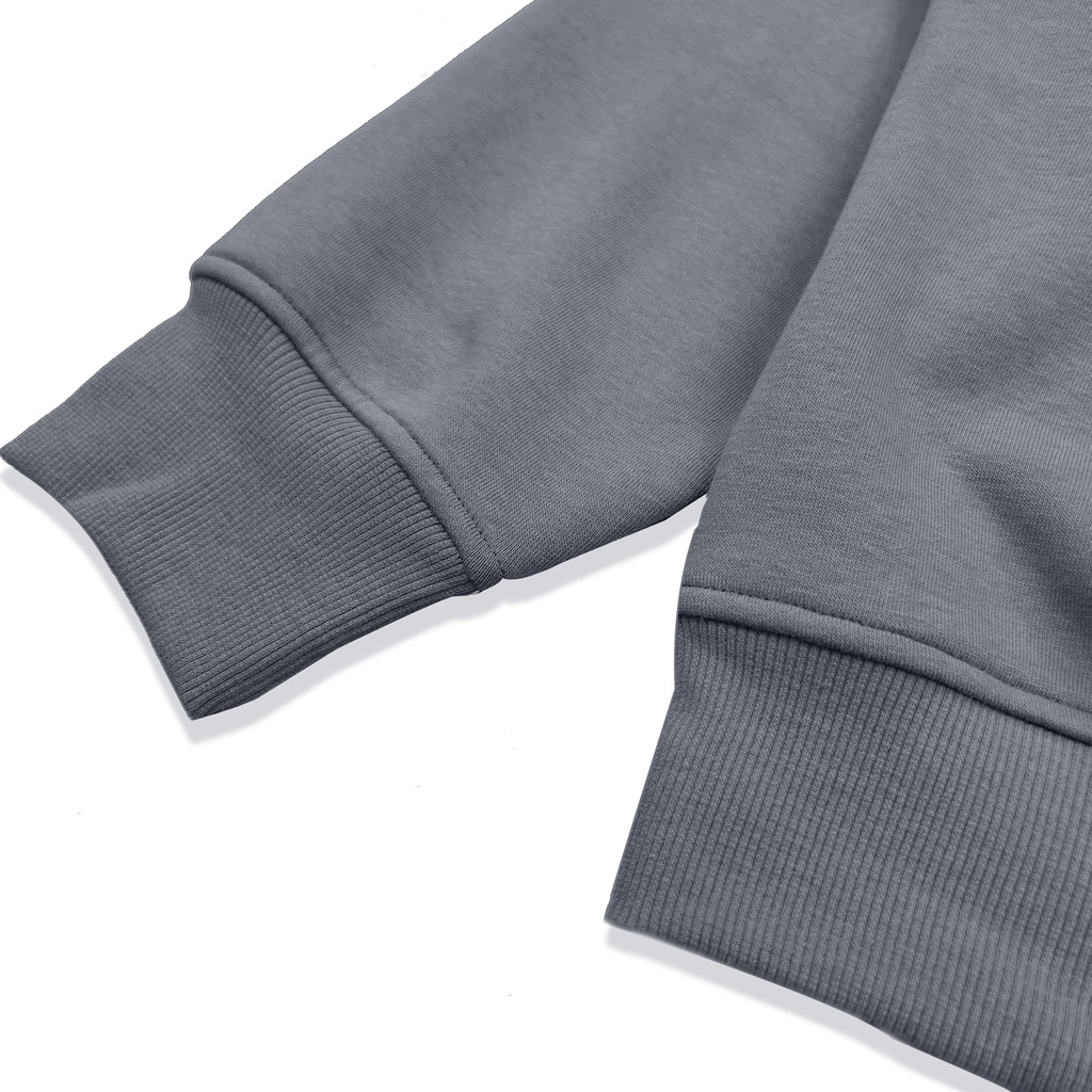 Áo sweater BLVCK - Tiny logo màu xám xanh | Nỉ chân cua