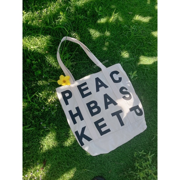 T265/ Túi Vải Tote Thời Trang Vintage Peach Basket Phiên Bản Giới Hạn