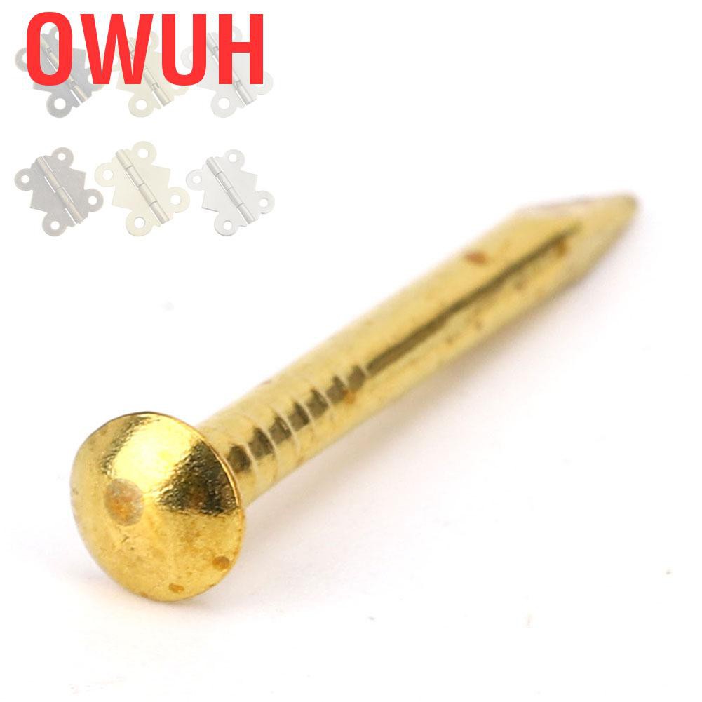 Bộ 100 đinh đầu tròn 10mm / 15mm 18mm 22mm bằng đồng thau cho bản lề nội thất