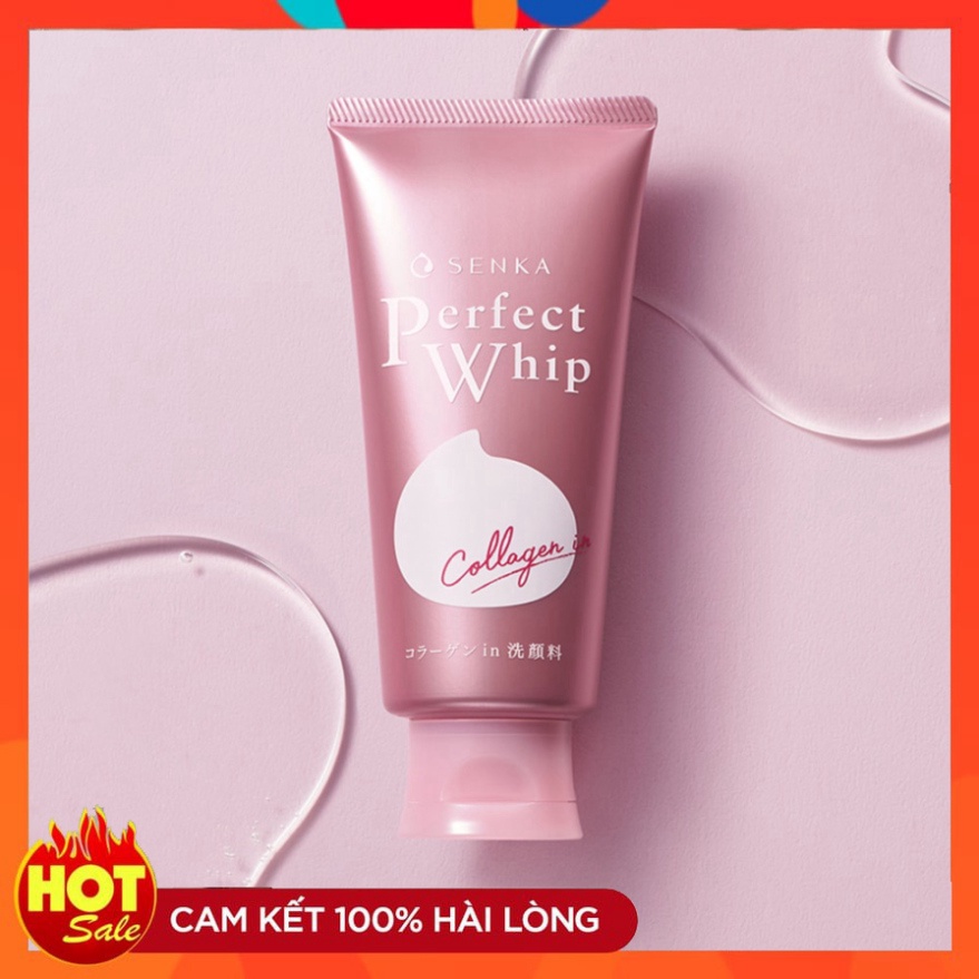 Sữa rửa mặt tạo bọt chiết xuất tơ tằm trắng Senka Perfect Whip 120g