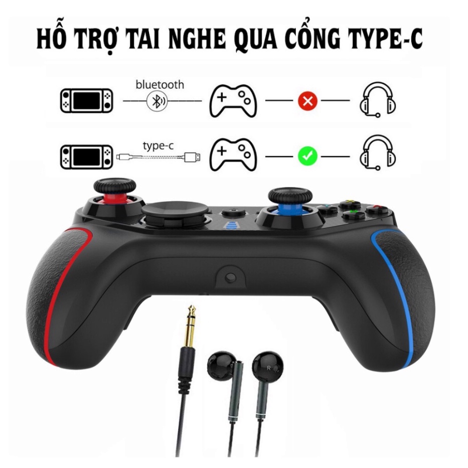 Ship Hỏa Tốc Hà Nội Tay Cầm S818 Không Dây Bluetooth Cho máy Nintendo Switch / PC / Laptop / Android / TV Box / PS4