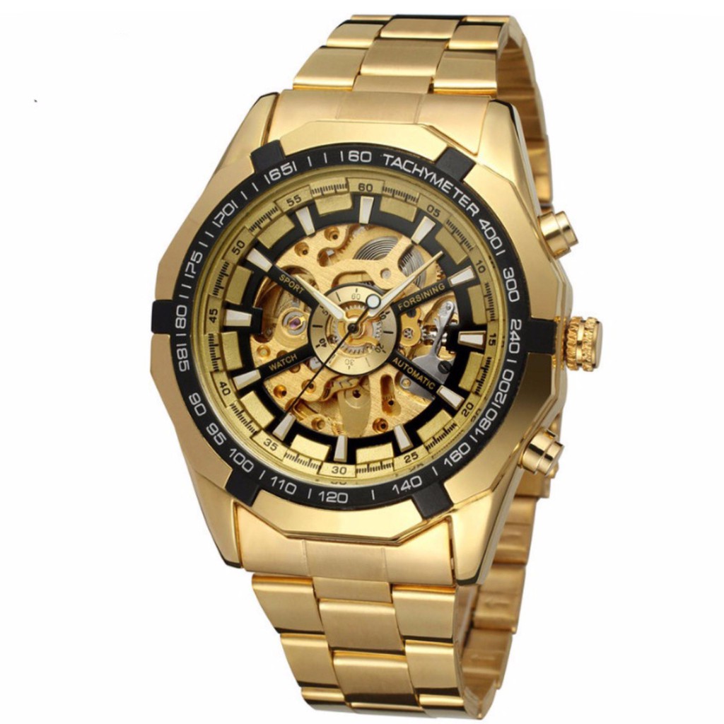 Đồng hồ nam Forsining TM340 automatic lộ máy (Full Gold)