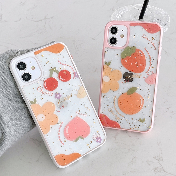 Ốp iphone - Ốp lưng viền Hoa và quả kim tuyến 6s/6plus/6s plus/7/8/7plus/8plus/x/xs/xsmax/11/11promax - Awifi Case | BigBuy360 - bigbuy360.vn