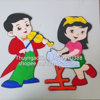 Góc âm nhạc vải nỉ cao 43 cm mầm non