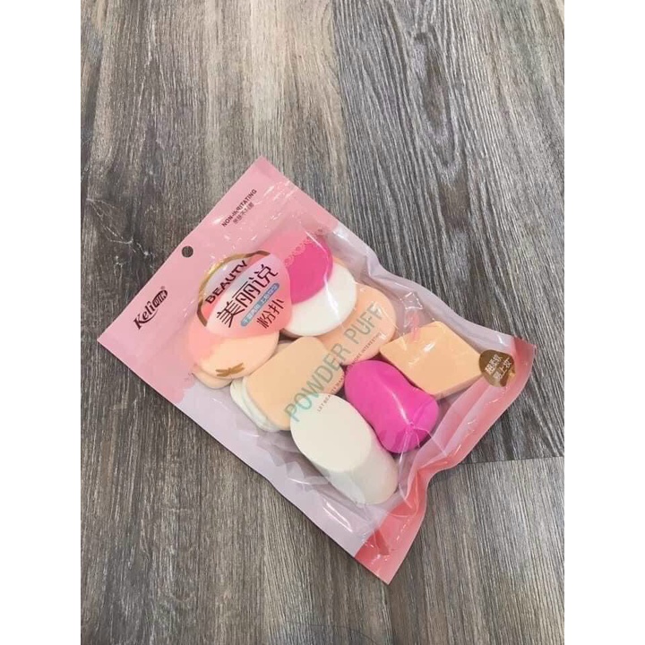 Set 13 bông mút trang điểm Keli sản xuất theo công nghệ cao,mềm mịn dẻo