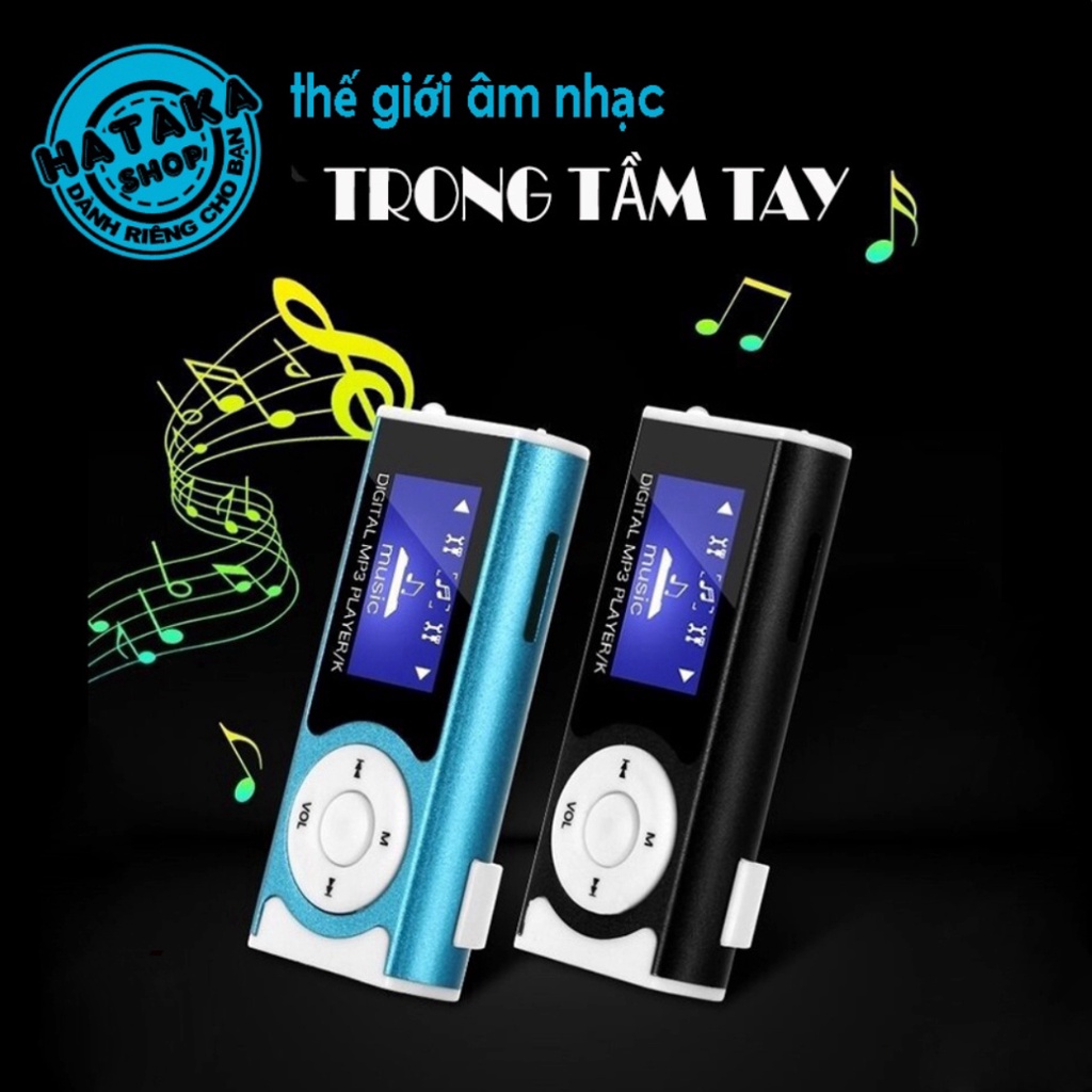 Máy nghe nhạc tặng thẻ nhớ, tai nghe và dây sạc-LCD có loa