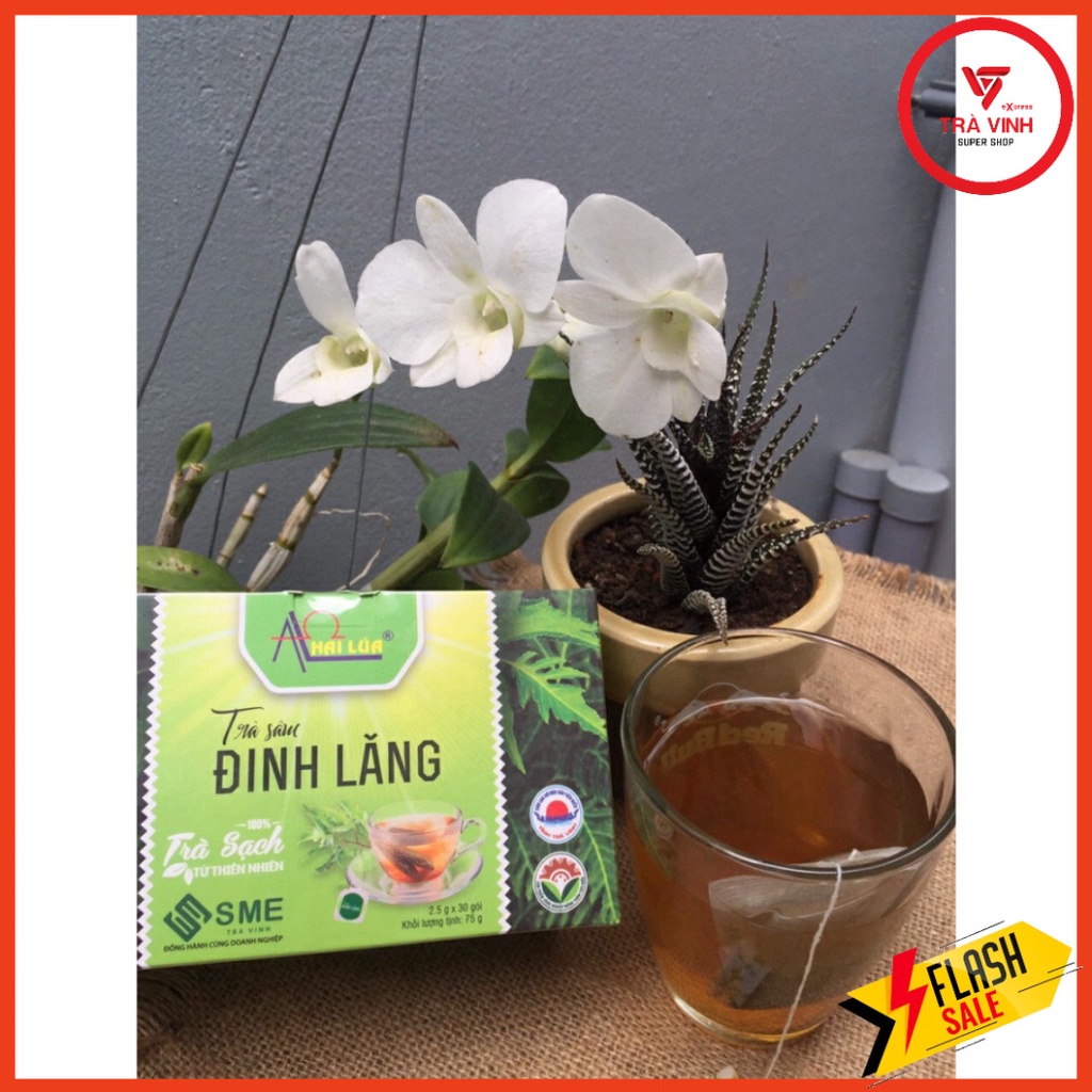 Hộp 30 gói Sâm Đinh Lăng túi lọc Hai Lúa 75g [Trà sạch thiên nhiên hổ trợ tăng đề kháng, cải thiện trí nhớ]