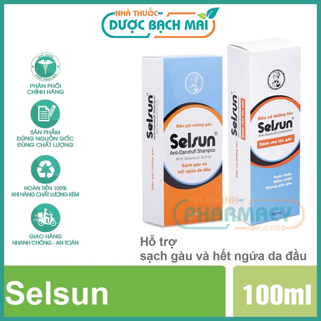 Dầu gội - xả Selsun (Chai 100ml) - Giải pháp cho tóc gàu, ngứa
