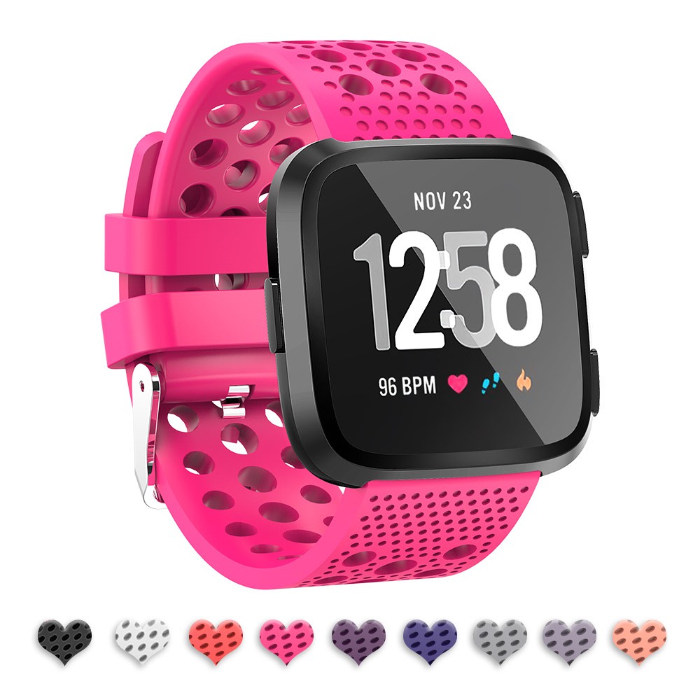 Dây đeo đồng hồ thay thế bằng silicon thiết kế nhiều lỗ thời trang cho Fitbit Versa/ Versa 2/ Versa Lite