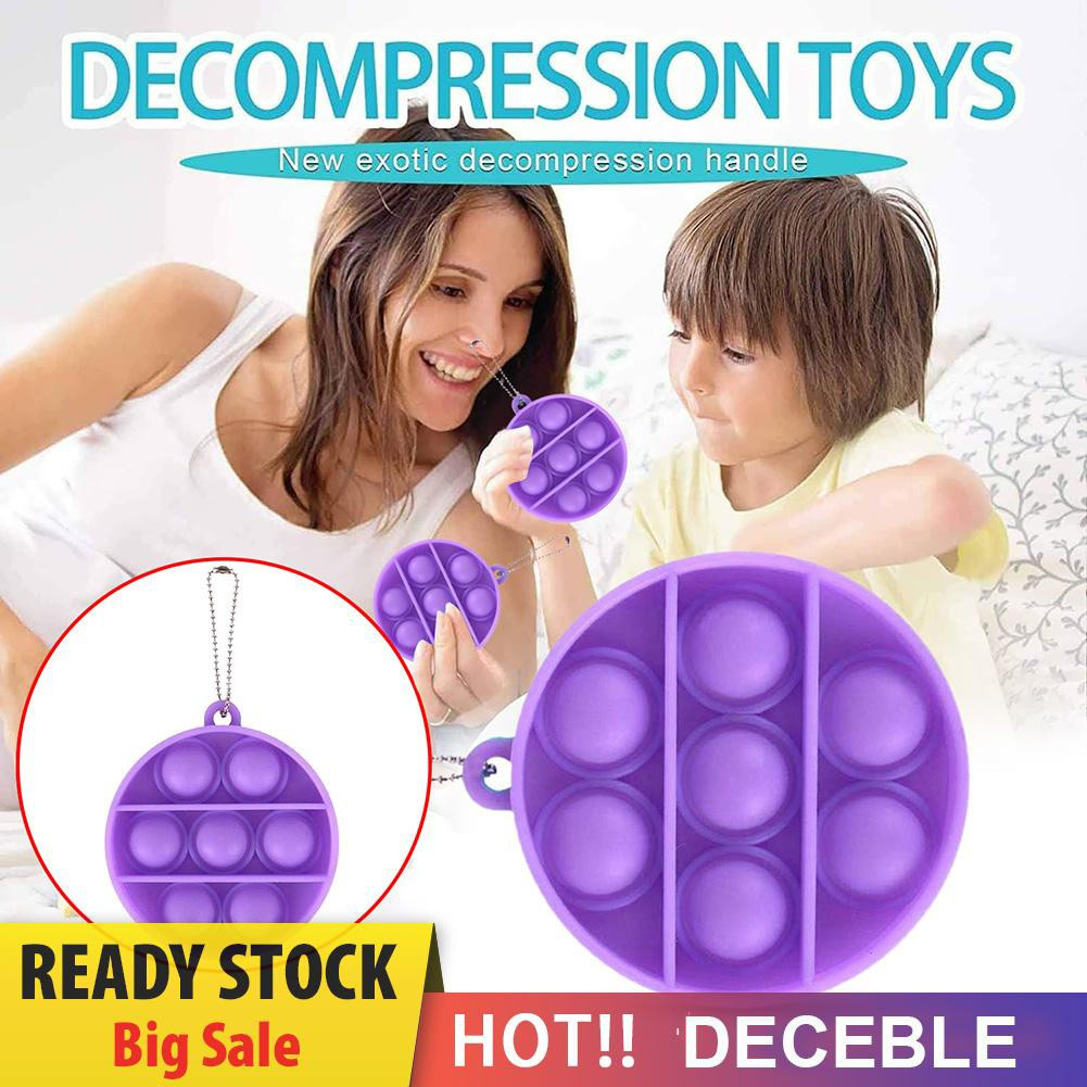 Pop It Fidget Đồ chơi Round Push Bubble Sensory Squeeze Đồ chơi Autism Relief Stress Desktop Keychain