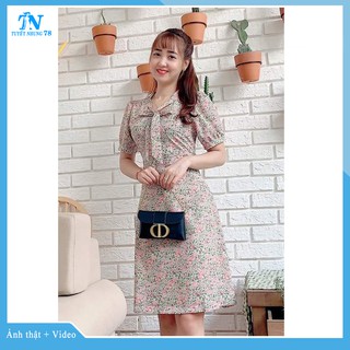 [XẢ KHO] Đầm hoa nhí 💙HÀNG LOẠI 1💙 Đầm hoa nhí Vintage nơ ngực