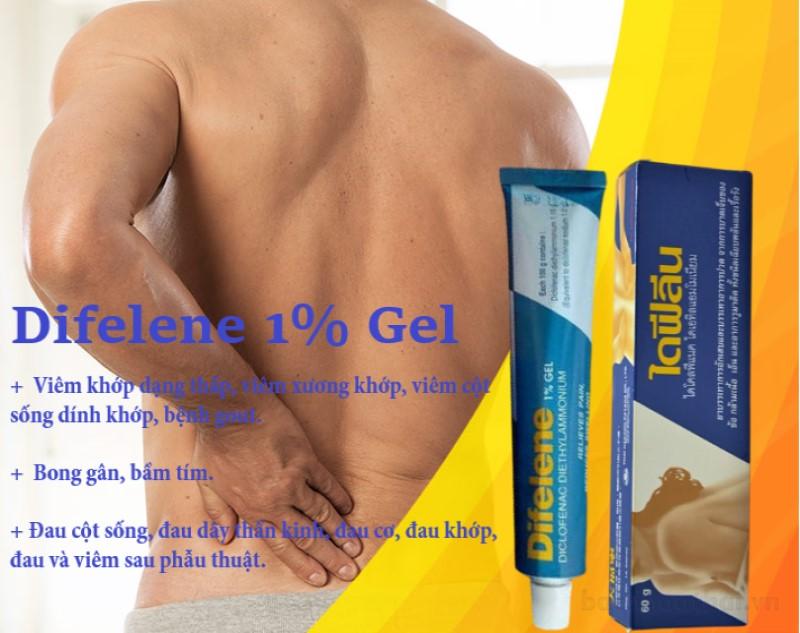 Gel kháng vıêm ġiảm ƌau cơ xươņg khớҏ Difelene Diclofenac Diethylammonium Thái Lan