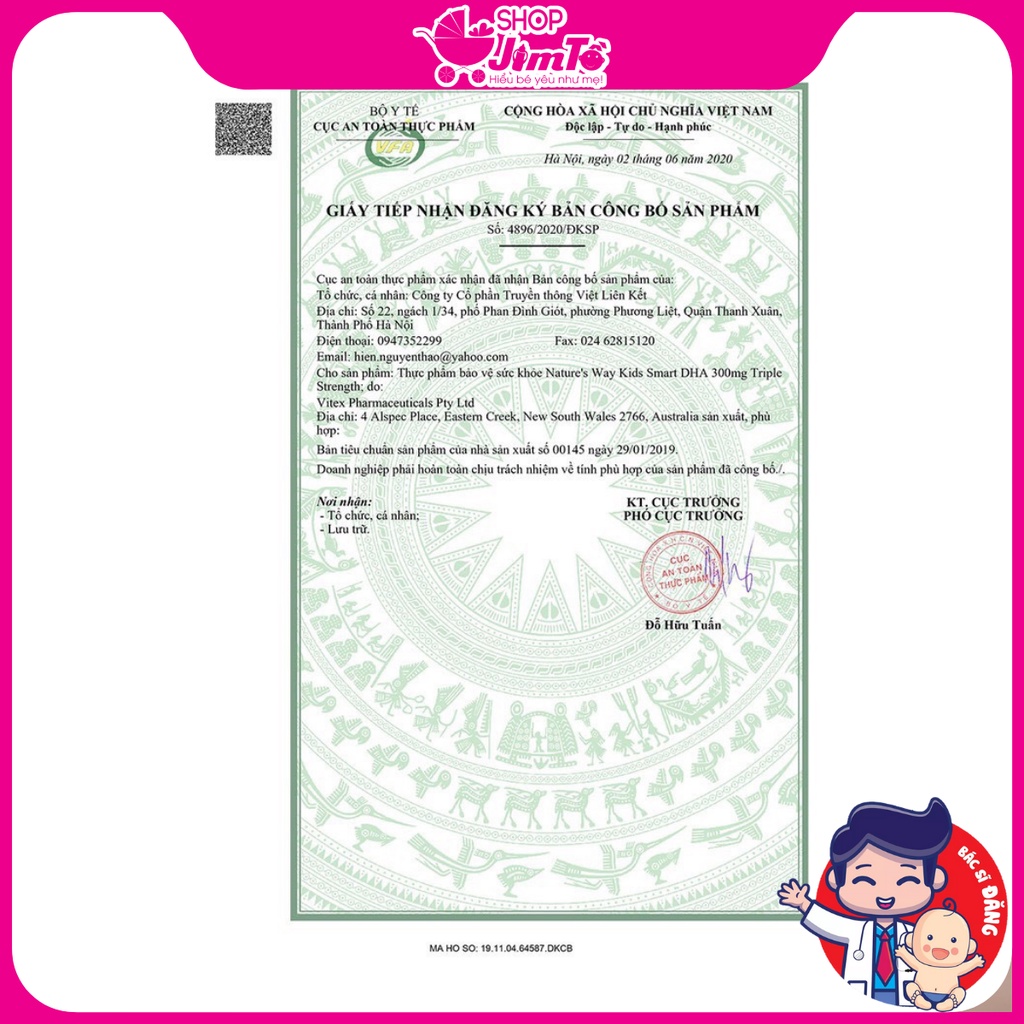 DHA Nature's Way Kids Smart DHA Giúp Tăng Cường Trí Thông Minh Cho Trẻ Lọ 50 Viên