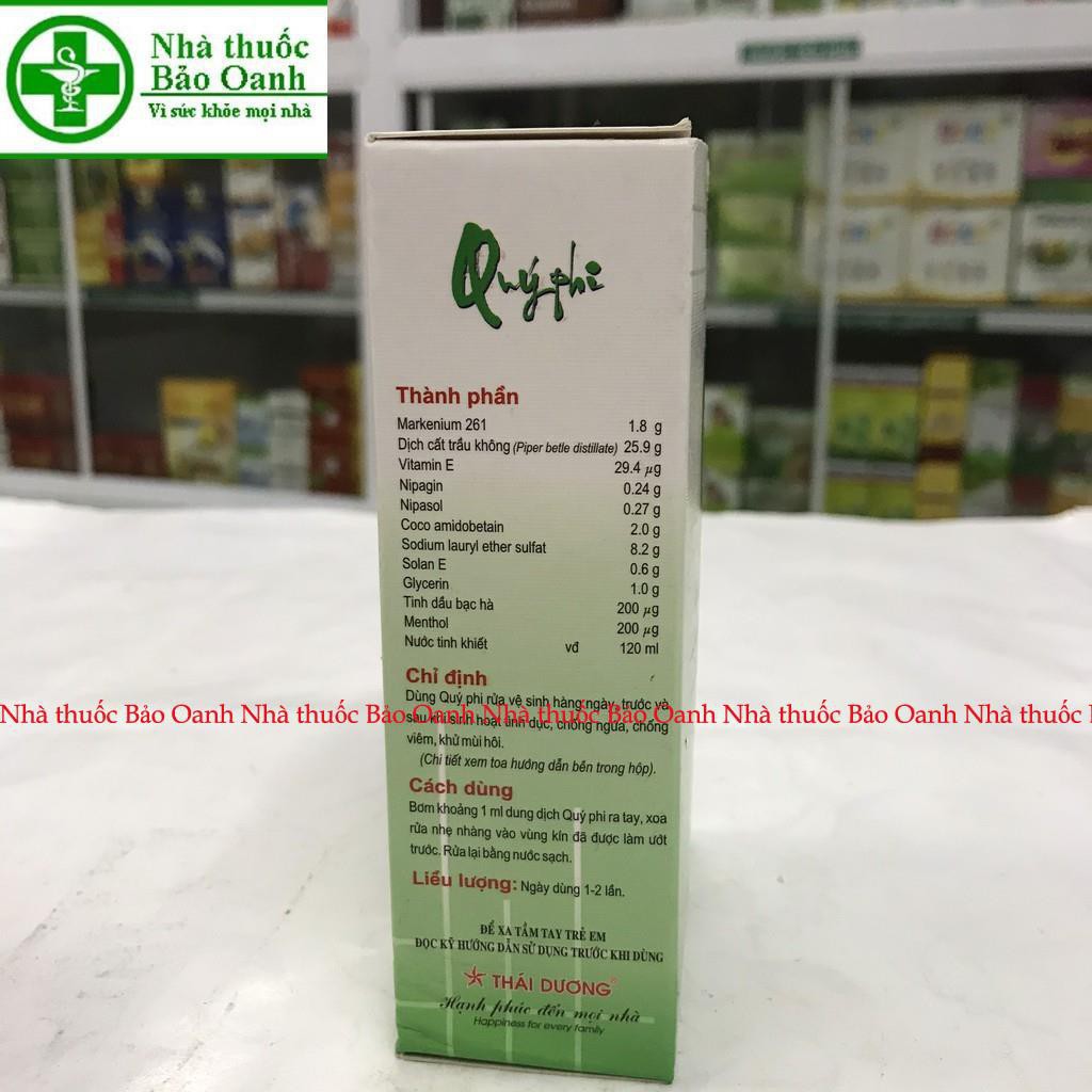 DUNG DỊCH VỆ SINH QUÝ PHI XANH 120ML