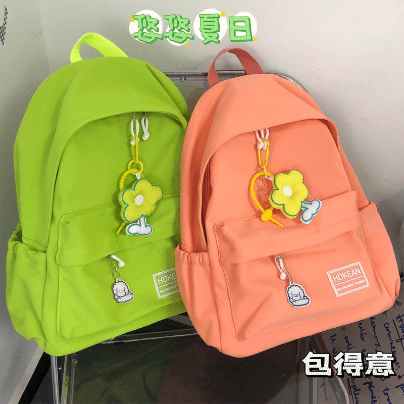 Ba Lô Đi Học / Du Lịch Sức Chứa Lớn Chống Thấm Nước Màu Trơn Họa Tiết Hoạt Hình Phong Cách Nhật Hàn Thời Trang Cho Nữ