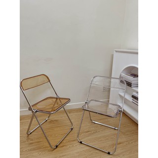 [HÀNG CÓ SẴN] [BH 1 ĐỔI 1] [FOLLOW NHẬN MÃ] Ghế gấp trong suốt Nordic Acrylic thân Inox kiểu Hàn Quốc Casimi Decor