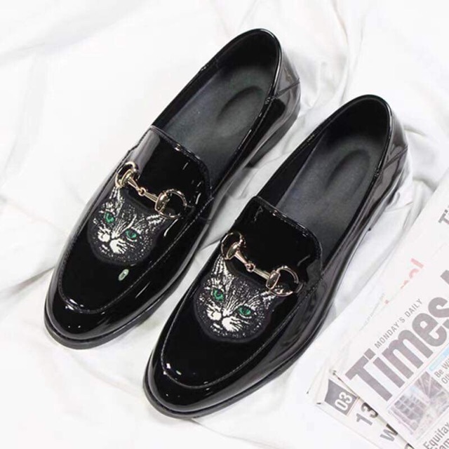 Giầy lười mọi bóng mèo xanh mới ( giầy mèo bóng )