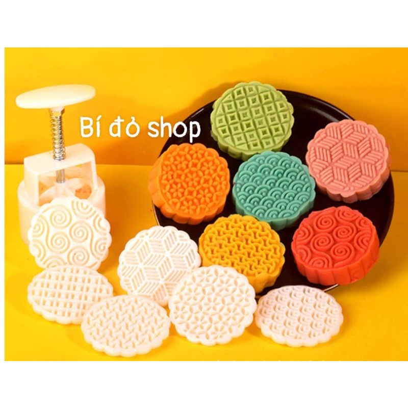 Bộ khuôn trung thu lò xo VÂN MÂY 6 mặt 1 nhấn size 50g, 75g và 100g, 150g