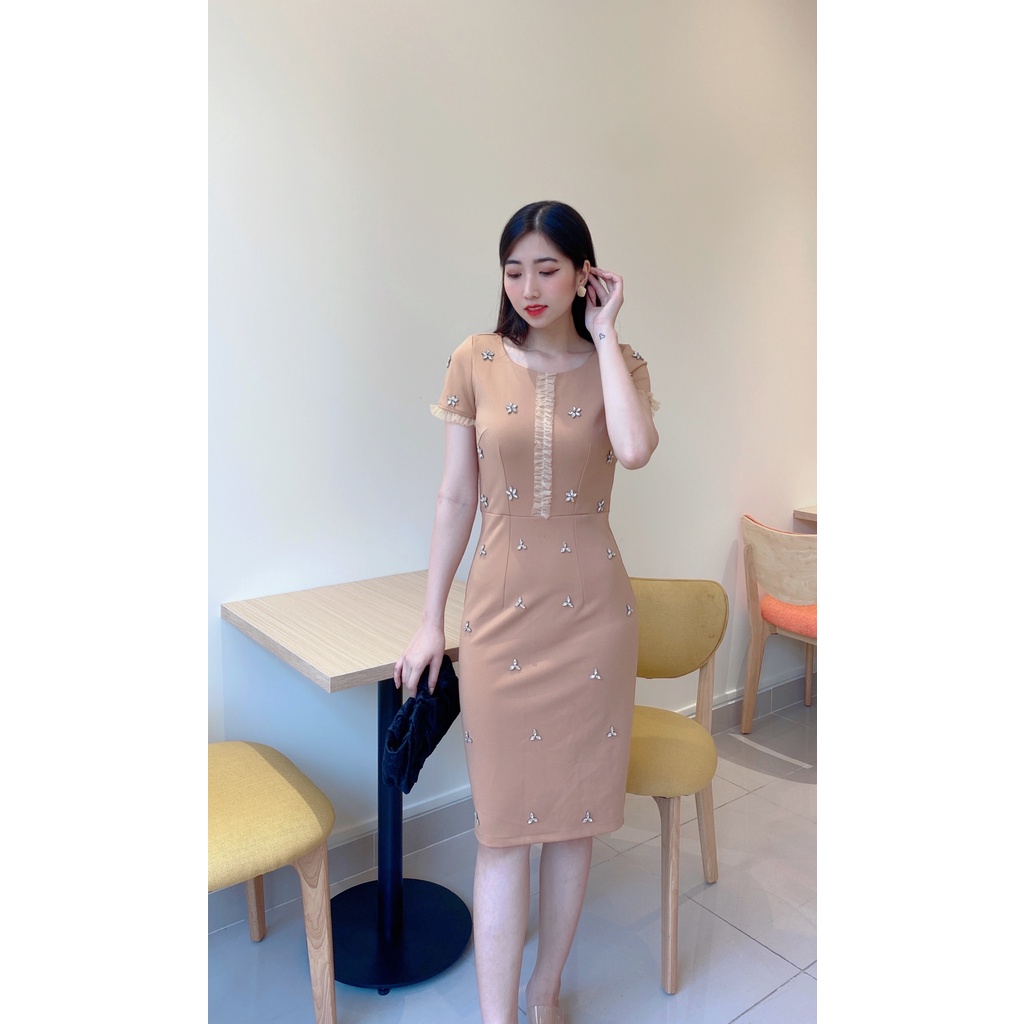Đầm nữ đính pha lê - đầm thiết kế sang trọng