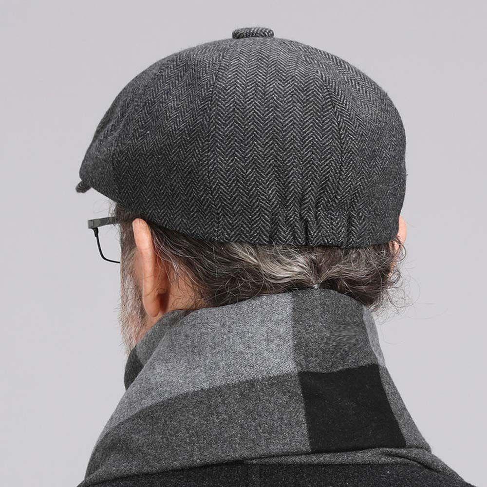 Mũ Beret Chống Gió Phong Cách Anh Quốc Cổ Điển Màu Ngà Cho Nam
