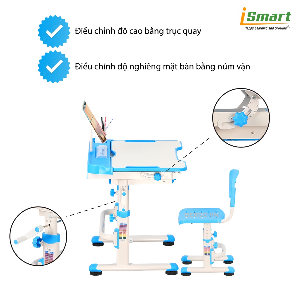 [Chính Hãng D'Ergo] Bộ Bàn Học Thông Minh Chống Gù Chống Cận iSmart D8-Max