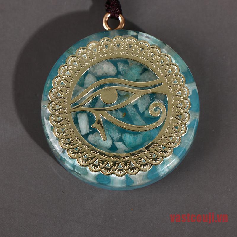 VASTJI 1Pc Orgonite Energy Pendant Orgone Amazonite Necklace Horus Eye All-Seeing Eyes