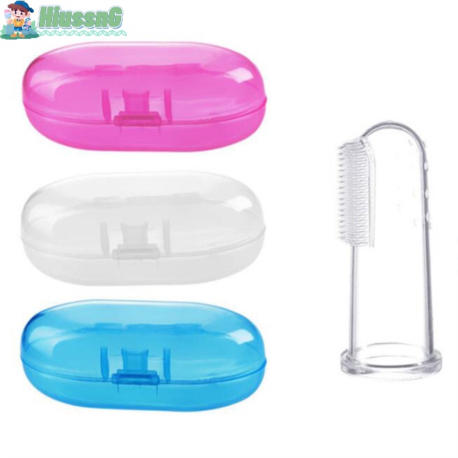 Bộ 2 Bàn Chải Đánh Răng Và Bao Ngón Tay Bằng Silicon Mềm Cho Bé