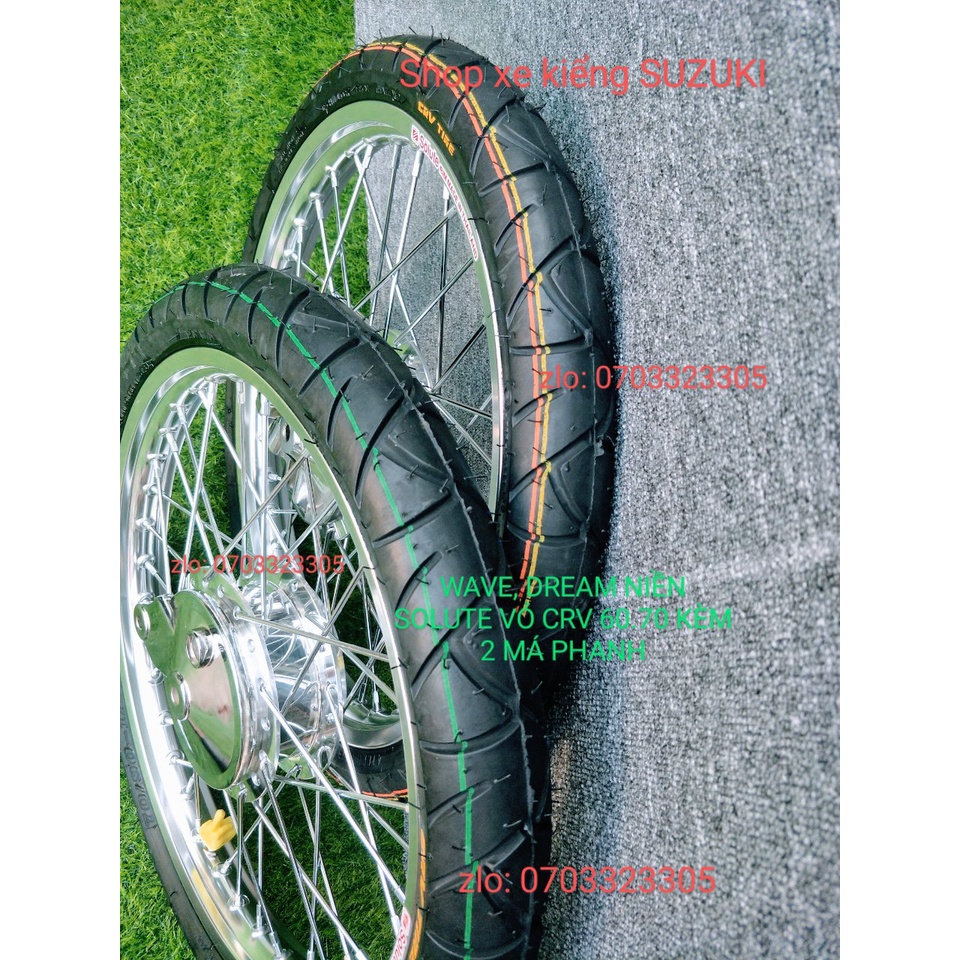 CẶP BÁNH CĂM WAVE DREAM THẮNG ĐÙM TRƯỚC SAUNIEENF NHÔM BAN ZAI THÁI KÈM VỎ CRV THÁI 60.70 VỚI 2 MÁ PHANH .