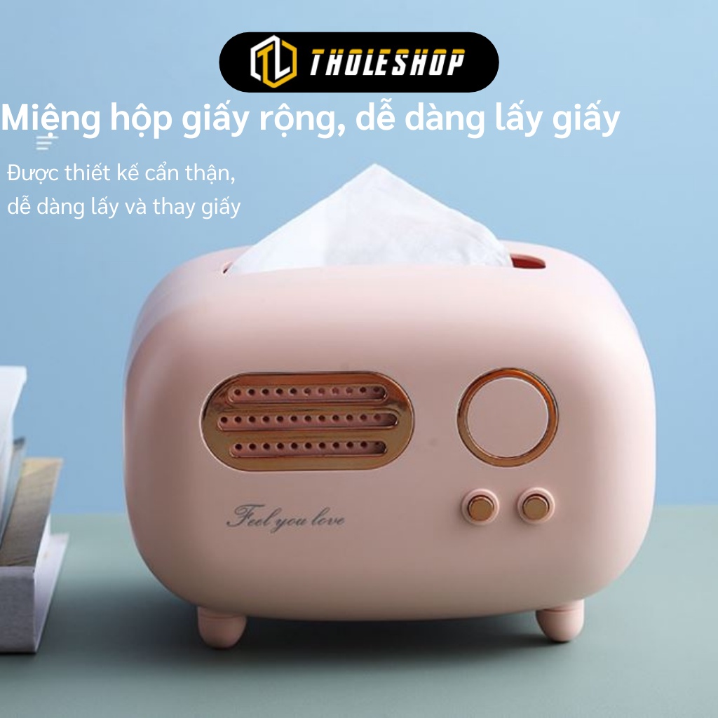 Hộp Đựng Khăn Giấy - Hộp Giấy Để Bàn Retro, Kiểu Radio Cổ Điển Trang Trí 1040