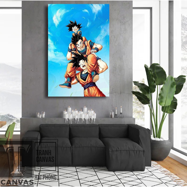 Tranh canvas tràn viền treo tường, tranh Anime hoạt hình Nhật Bản Dragon Ball 01-12