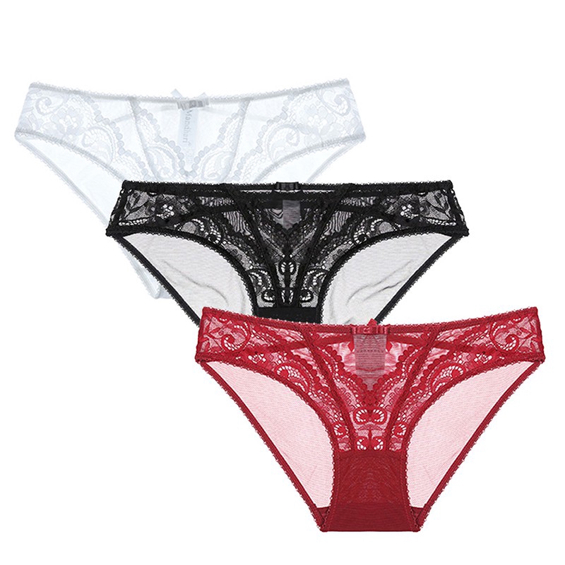 Quần lót nữ VARSBABY N014 ren hoa nhìn thấu gợi cảm cỡ S-2XL 3 màu tùy chọn chuyên dụng