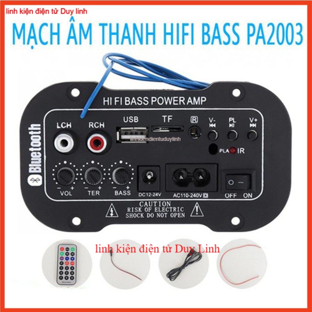 Âm Ly Bluetooth TDA PA2003A HiFi Bass 60- 80W Mạch Loa Crown .