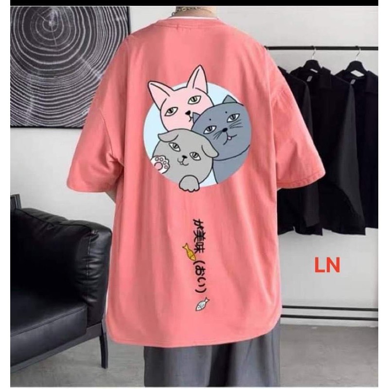 Áo phông vòng tròn ba con mèo LN11