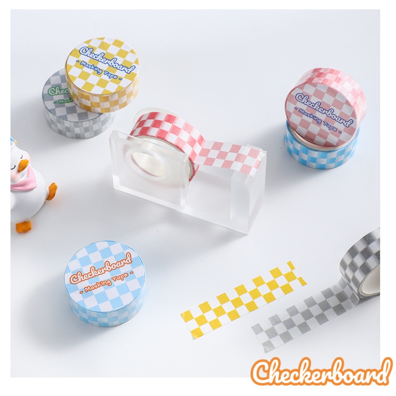Peach Checkerboard checkerboard series tape stickers Diary Scarpbooking DIY Decoration Washi Tape