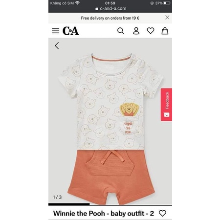 BỘ GẤU POOH C&A Disney