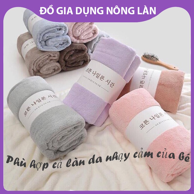 Khăn Tắm Lông Cừu Xuất Hàn Size Lớn 70x140cm NL Shop, chất khăn siêu mềm mịn thấm hút nước cực tốt