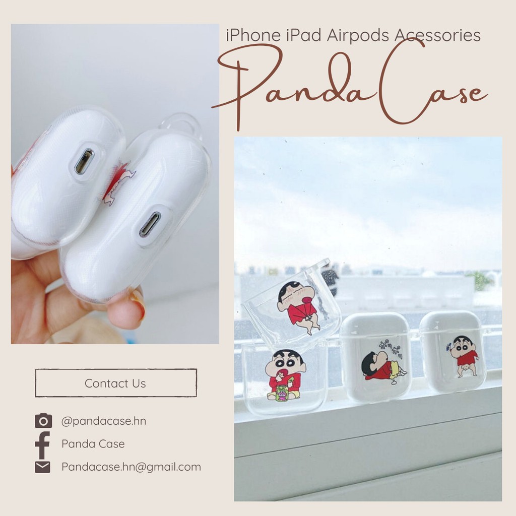 Vỏ case bảo vệ bao đựng tai nghe airpods 1 2 PRO - Ốp airpods chống va đập, trong suốt in hình S.h.i..n