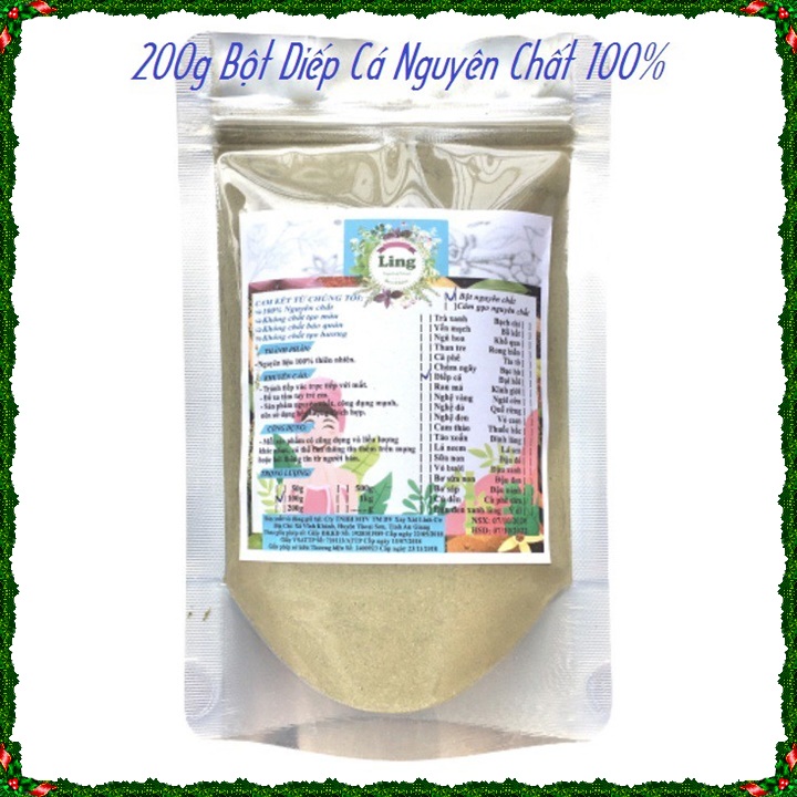 Bột Diếp Cá 200g sấy lạnh nguyên chất thiên nhiên 100% có giấy VSATTP và ĐKKD dùng đa công dụng