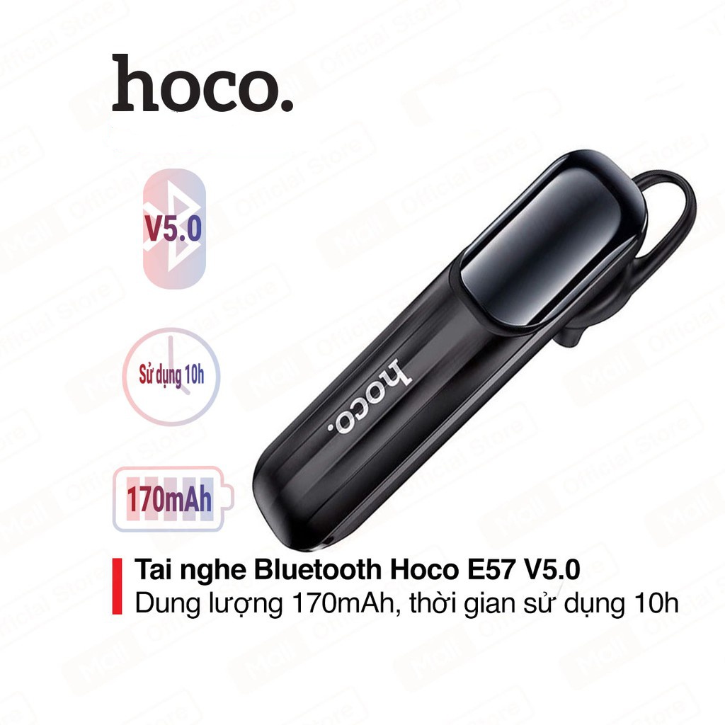 ⚡Tai nghe Bluetooth E57⚡ Pin nghe 10h | Có Mic đàm thoại | 1 bên tai | Chính hãng Hoco | BH 12 tháng | VILATSHOP