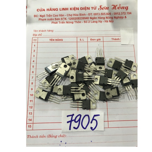 10 con IC ổn áp 7905 TO220-1.5A-05V