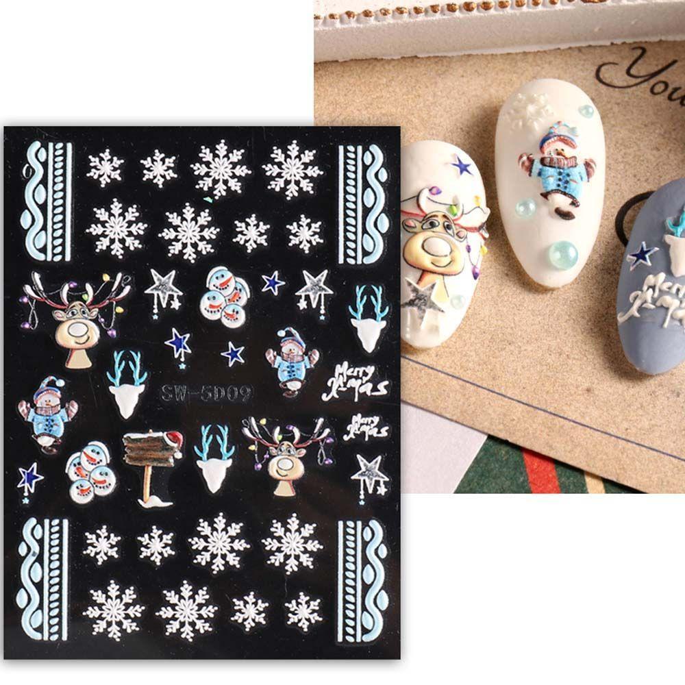 Miếng Dán Trang Trí Móng Tay Họa Tiết Giáng Sinh / Vỏ Sò / Bông Tuyết Xinh Xắn DIY