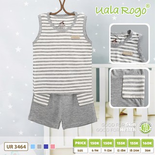 Bộ ba lỗ ualarogo bamboo kẻ 3464