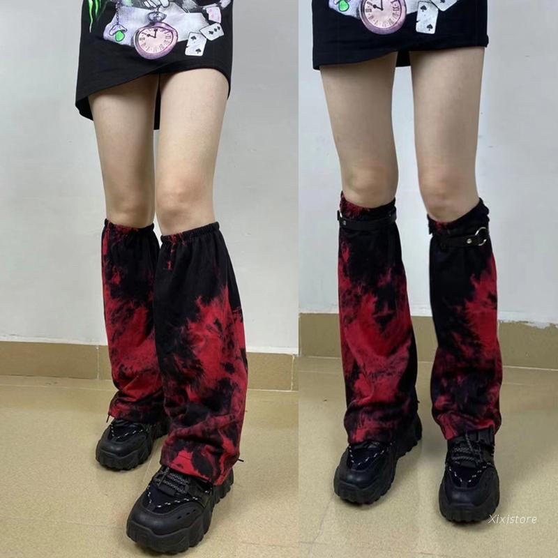 Vớ ống loe co giãn giữ ấm chân màu gradient phong cách Harajuku punk Nhật Bản thời trang cho nữ