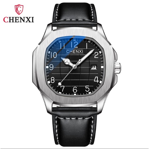Đồng hồ nam mặt vuông chính hãng CHENXI CX-8213 dây da đẹp cao cấp kèm hộp sang trọng