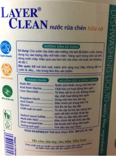 Nước rửa chén Layer Clean 5L (hương quýt)