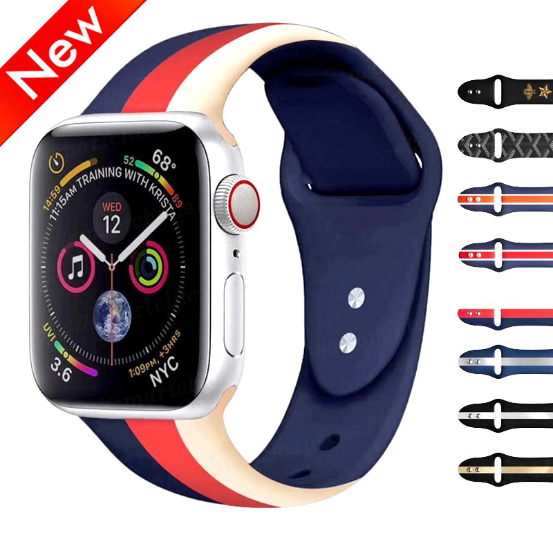 Dây đeo đồng hồ thông minh bằng silicon mềm thích hợp cho Apple Watch series 8 7 6 5 4 3 Ultra 38mm 42mm 44mm 45mm 49mm
