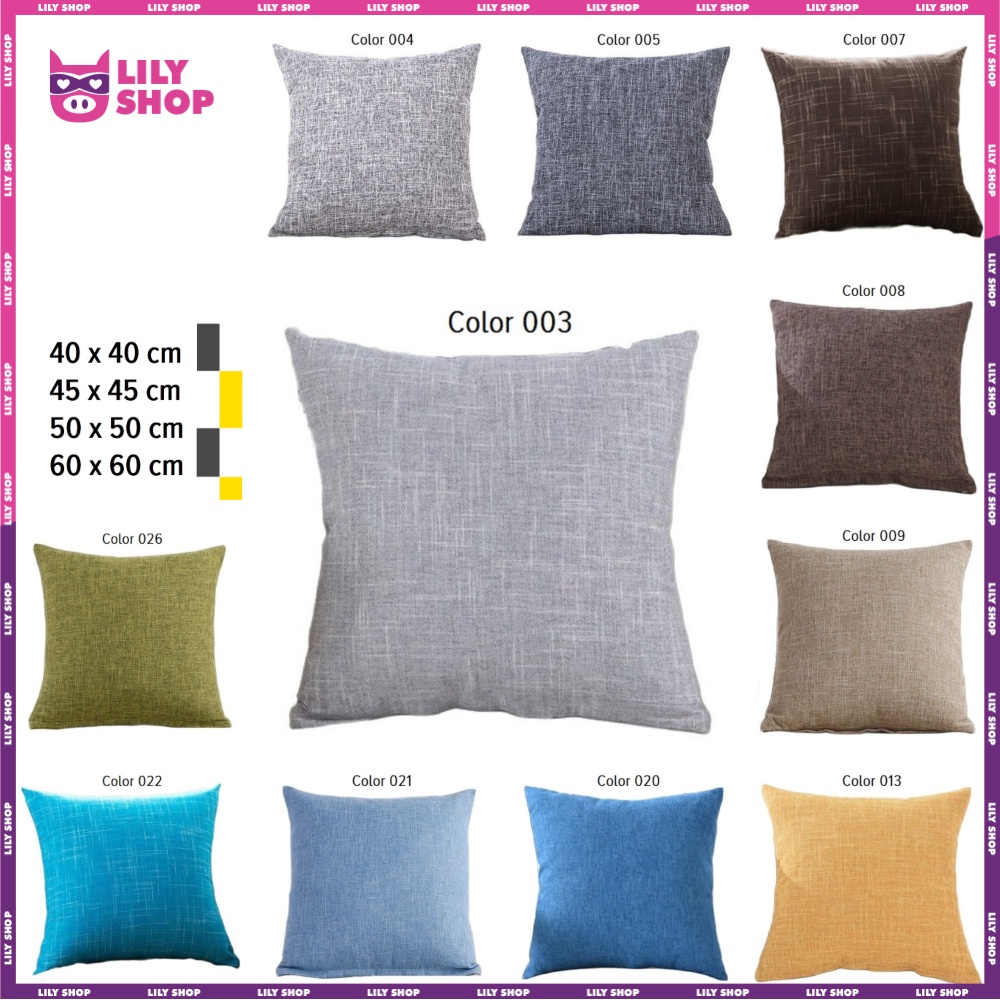 Vỏ Gối Vuông  Sofa Tựa Lưng Vải Gai Dầu 40x40cm 45x45cm 50x50cm 60x60cm TPCHE1