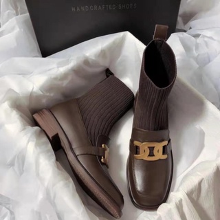 Boot da cổ len đế 3cm